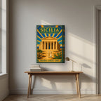 Valle Dei Templi — Sicily art print, on thick canvas, styled in a desk