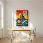 Es Vedra — Ibiza art print, on thick canvas, styled in a kitchen