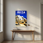 Isla Blanca — Ibiza art print, as an acrylic print, styled in a desk