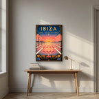 Ses Salines — Ibiza art print, on slim canvas, styled in a desk