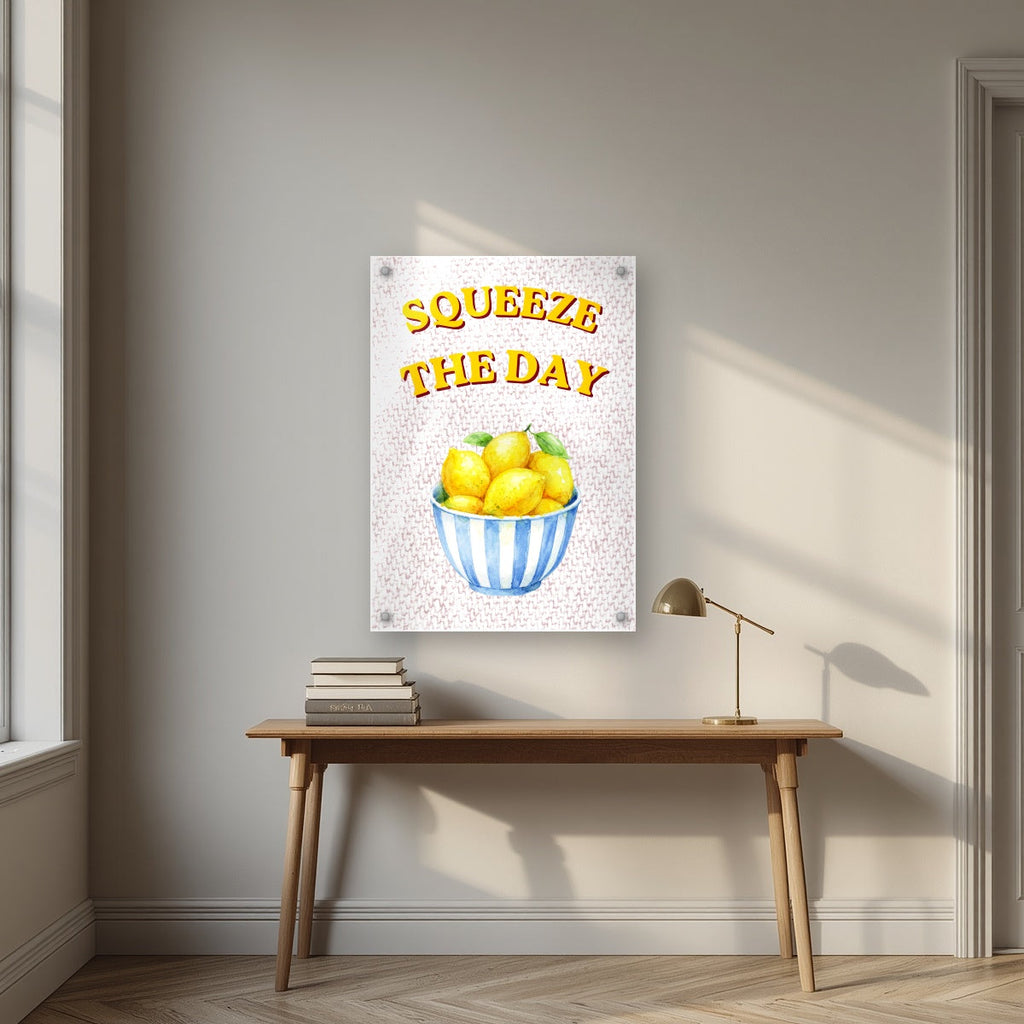 Squeeze The Day – Tuscan Taupe | Art Print — acrylic print, room scene