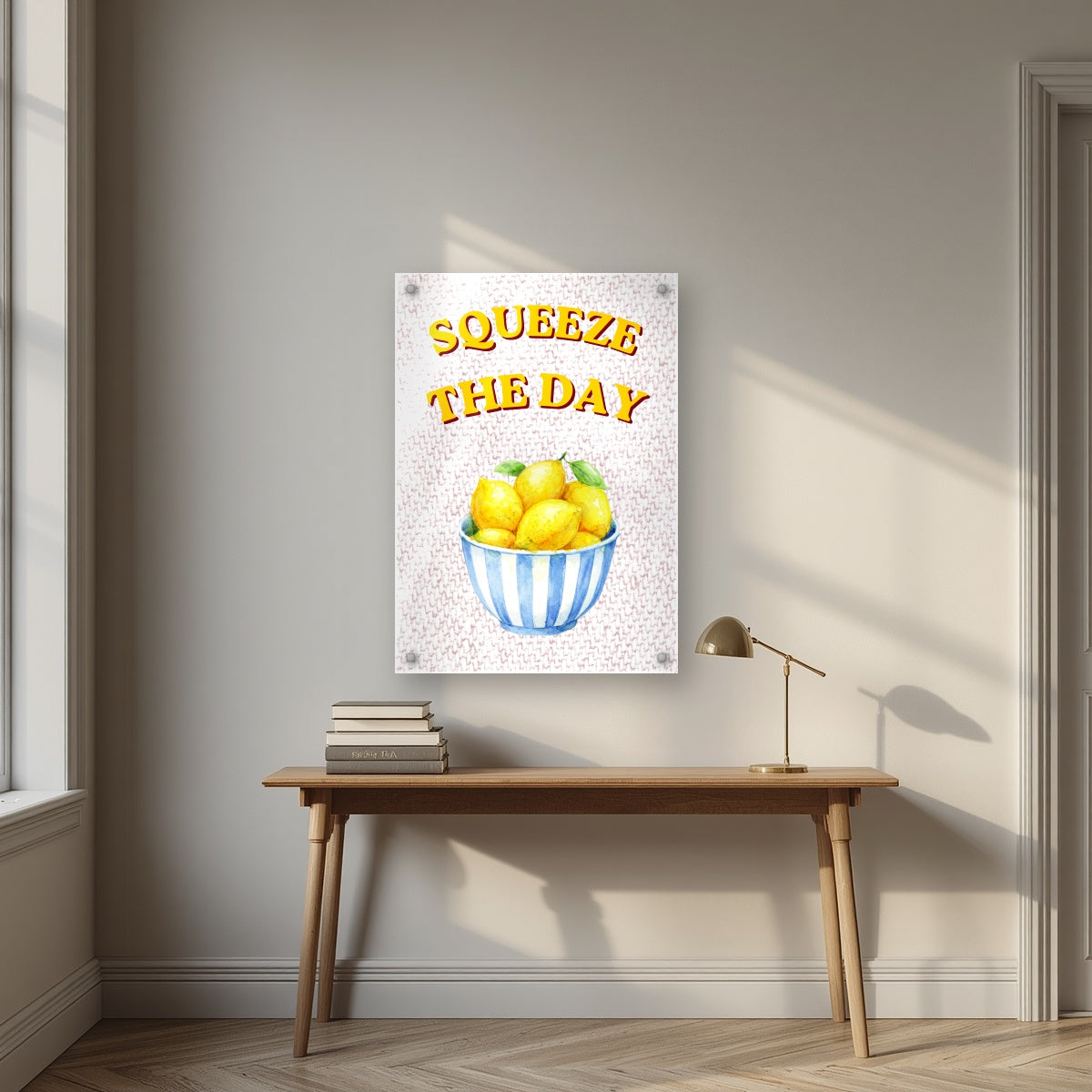 Squeeze The Day – Tuscan Taupe | Art Print — acrylic print, room scene