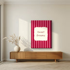 Sweet Dreams – Claret Stripe on thick canvas in a living room