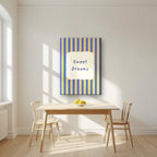 Sweet Dreams – Cornflower Stripe on slim canvas in a kitchen