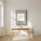Sweet Dreams – Cornflower Stripe on thick canvas in a kitchen