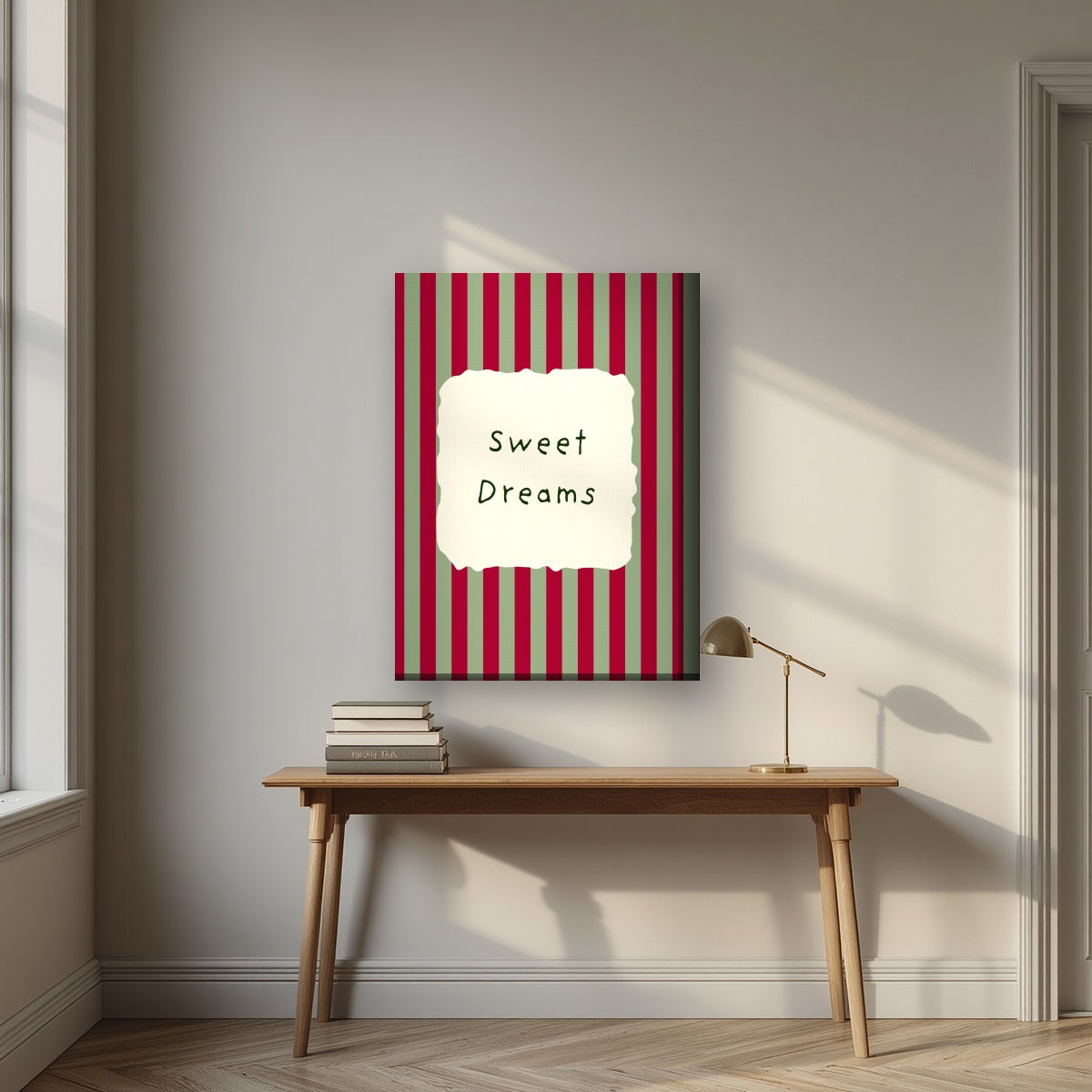 Sweet Dreams – Garden Sage on thick canvas above a desk