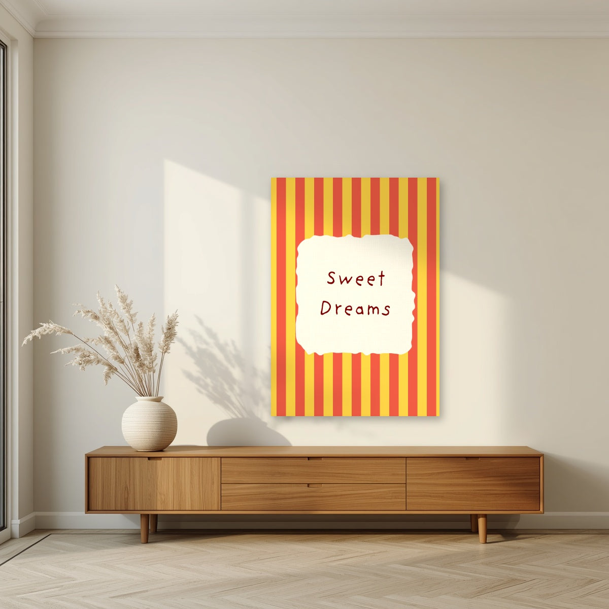 Sweet Dreams – Marmalade Stripe unframed poster in a living room