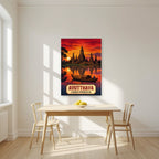 Wat Chaiwatthanaram — Ayutthaya art print, unframed poster, styled in a kitchen