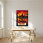 Wat Chaiwatthanaram — Ayutthaya art print, on slim canvas, styled in a kitchen
