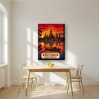 Wat Chaiwatthanaram — Ayutthaya art print, on thick canvas, styled in a kitchen