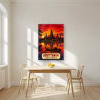 Wat Chaiwatthanaram — Ayutthaya art print, as an acrylic print, styled in a kitchen