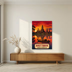 Wat Chaiwatthanaram — Ayutthaya art print, unframed poster, styled in a living room