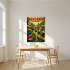 Talat Nam — Bangkok art print, unframed poster, styled in a kitchen
