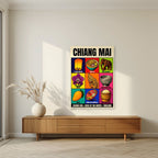 Lanna Nine — Chiang Mai art print, unframed poster, styled in a living room