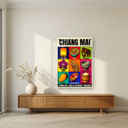 Lanna Nine — Chiang Mai art print, as an acrylic print, styled in a living room