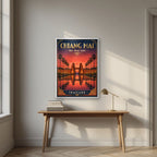 Tha Phae — Chiang Mai art print, in a white frame, styled in a desk