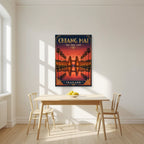 Tha Phae — Chiang Mai art print, unframed poster, styled in a kitchen