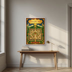 Wiang Lanna — Chiang Mai art print, in a white frame, styled in a desk