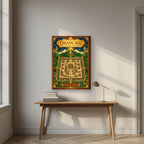 Wiang Lanna — Chiang Mai art print, on slim canvas, styled in a desk