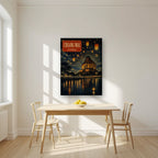 Yi Peng — Chiang Mai art print, on slim canvas, styled in a kitchen