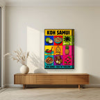 Ao Thai Treasures — Koh Samui art print, on thick canvas, styled in a living room