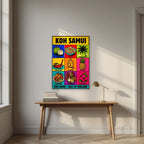 Ao Thai Treasures — Koh Samui art print, unframed poster, styled in a desk