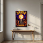 Full Moon — Koh Samui art print, on slim canvas, styled in a desk