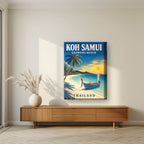 Hat Chaweng — Koh Samui art print, on thick canvas, styled in a living room