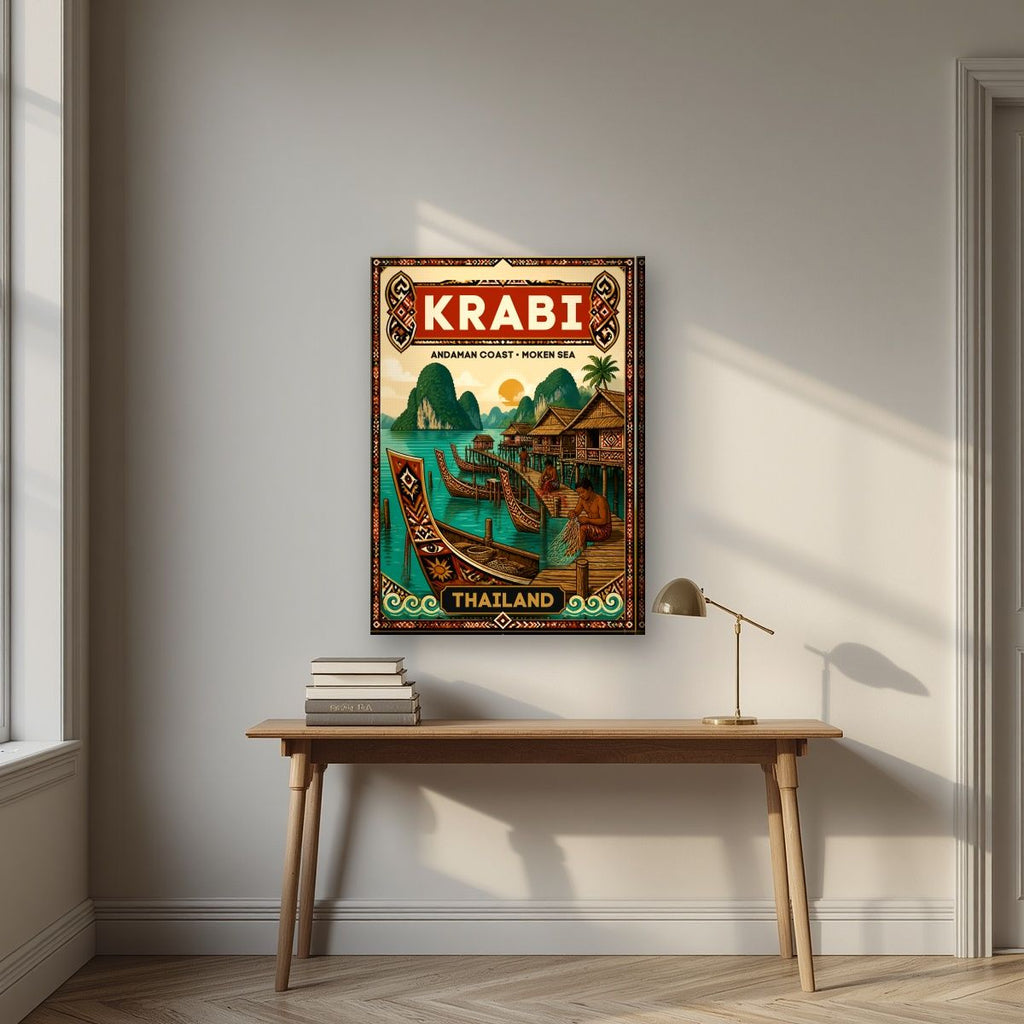 Chao Le — Krabi art print, on slim canvas, styled in a desk