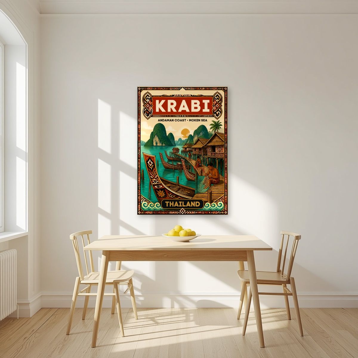 Chao Le — Krabi art print, unframed poster, styled in a kitchen