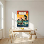Tawan Daeng — Krabi art print, on slim canvas, styled in a kitchen