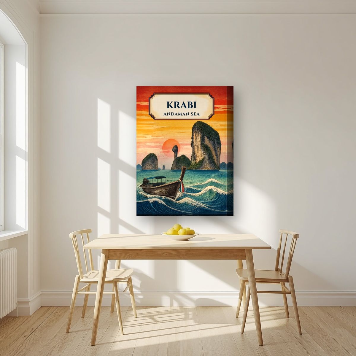 Tawan Daeng — Krabi art print, on thick canvas, styled in a kitchen