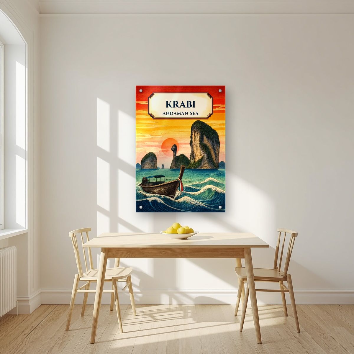 Tawan Daeng — Krabi art print, as an acrylic print, styled in a kitchen