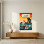 Tawan Daeng — Krabi art print, unframed poster, styled in a living room