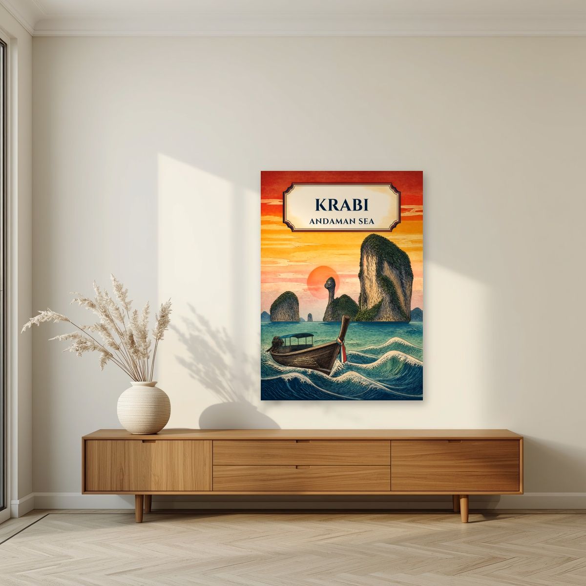 Tawan Daeng — Krabi art print, unframed poster, styled in a living room
