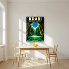 Tham Morakot — Krabi art print, as an acrylic print, styled in a kitchen