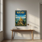 Wat Tham Suea — Krabi art print, on slim canvas, styled in a desk