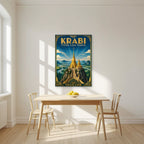 Wat Tham Suea — Krabi art print, unframed poster, styled in a kitchen