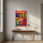 Andaman Icons — Phuket art print, unframed poster, styled in a desk