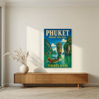 Ao Phang Nga — Phuket art print, unframed poster, styled in a living room