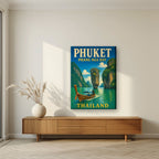 Ao Phang Nga — Phuket art print, on slim canvas, styled in a living room
