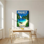 Maya Bay — Phuket art print, on thick canvas, styled in a kitchen