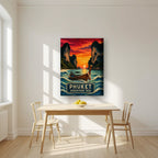 Reua Hang Yao — Phuket art print, on thick canvas, styled in a kitchen