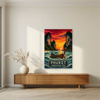 Reua Hang Yao — Phuket art print, unframed poster, styled in a living room