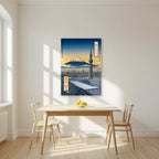 Fuji-San From The East — Tokyo art print, unframed poster, styled in a kitchen