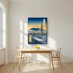 Fuji-San From The East — Tokyo art print, on slim canvas, styled in a kitchen