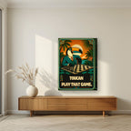Checkmate — Toucan Play That Game art print, on thick canvas, styled in a living room