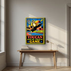 Match Point — Toucan Play That Game art print, on thick canvas, styled in a desk