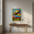 Match Point — Toucan Play That Game art print, as an acrylic print, styled in a desk