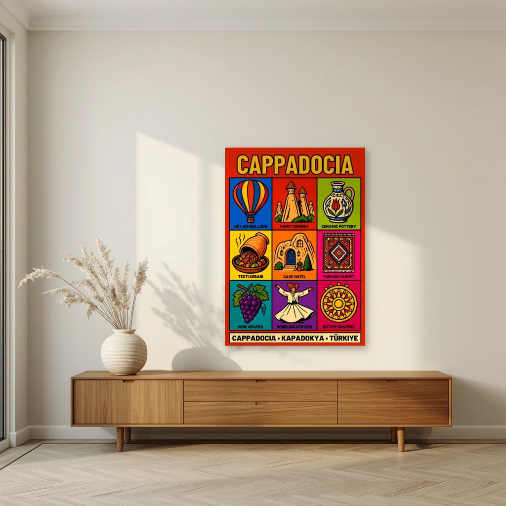 Anatolian Icons — Cappadocia art print, unframed poster, styled in a living room